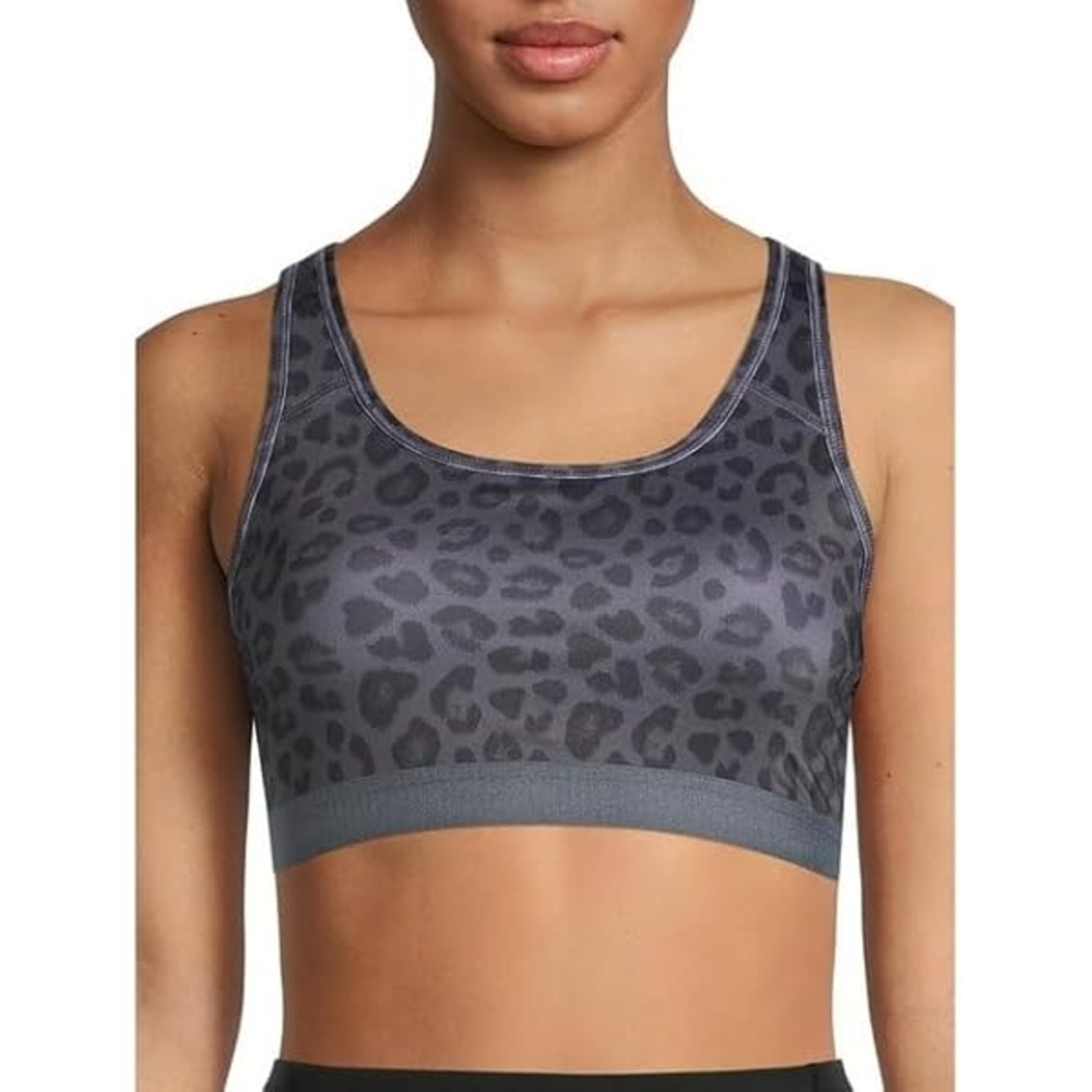 Avia Gray Leopard Sports Bra